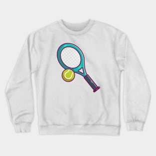 Tennis ball with racket cartoon Crewneck Sweatshirt